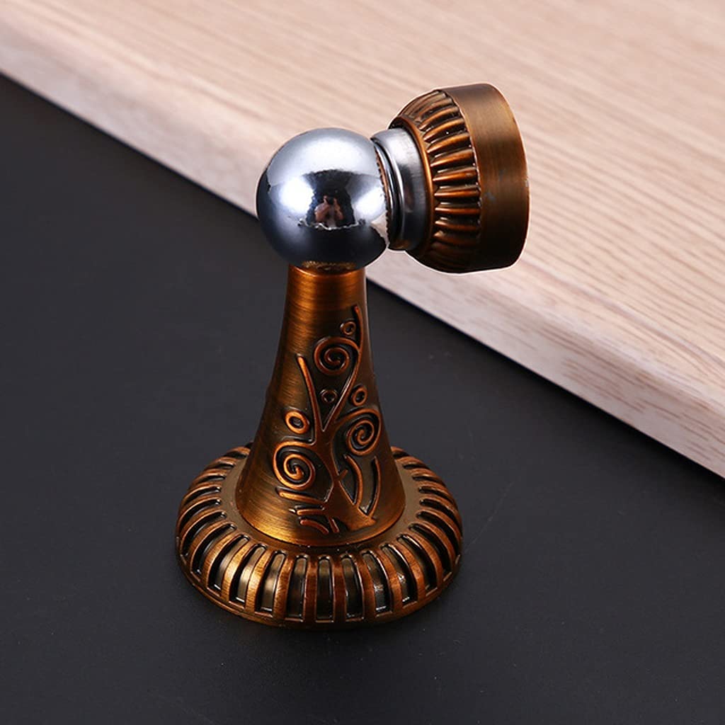 Nvsfzgiyg A Ntique Carved Mechanical Door Stops Stopper Quiet Holder Toilet Glass Catch Hidden Doorstop Furniture Hardware(A)