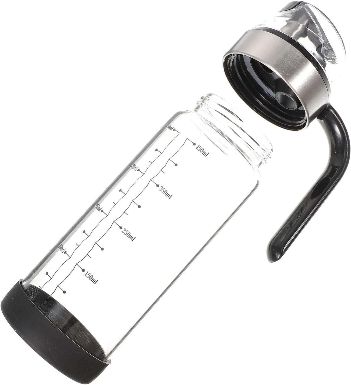 DECHOUS Glass Oil Bottle with Stainless Steel Spout 450ml Automatic Opening