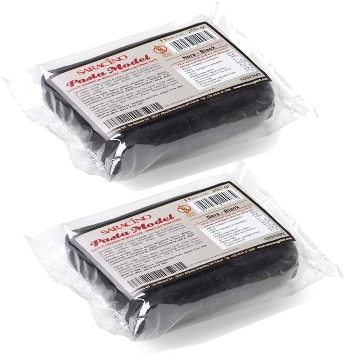 Saracino Black Modelling Paste -Packed by Art of Cake- Black 500g (2pack of 250g)