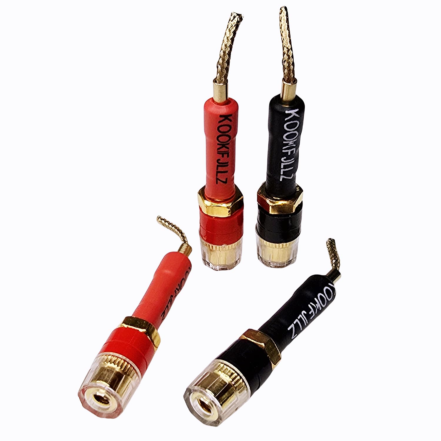 Pin Plug to 4mm Female Banana Jack Braided Speaker Wire - 4 Pack Banana Plugs for Speaker Amplifier - Image 6