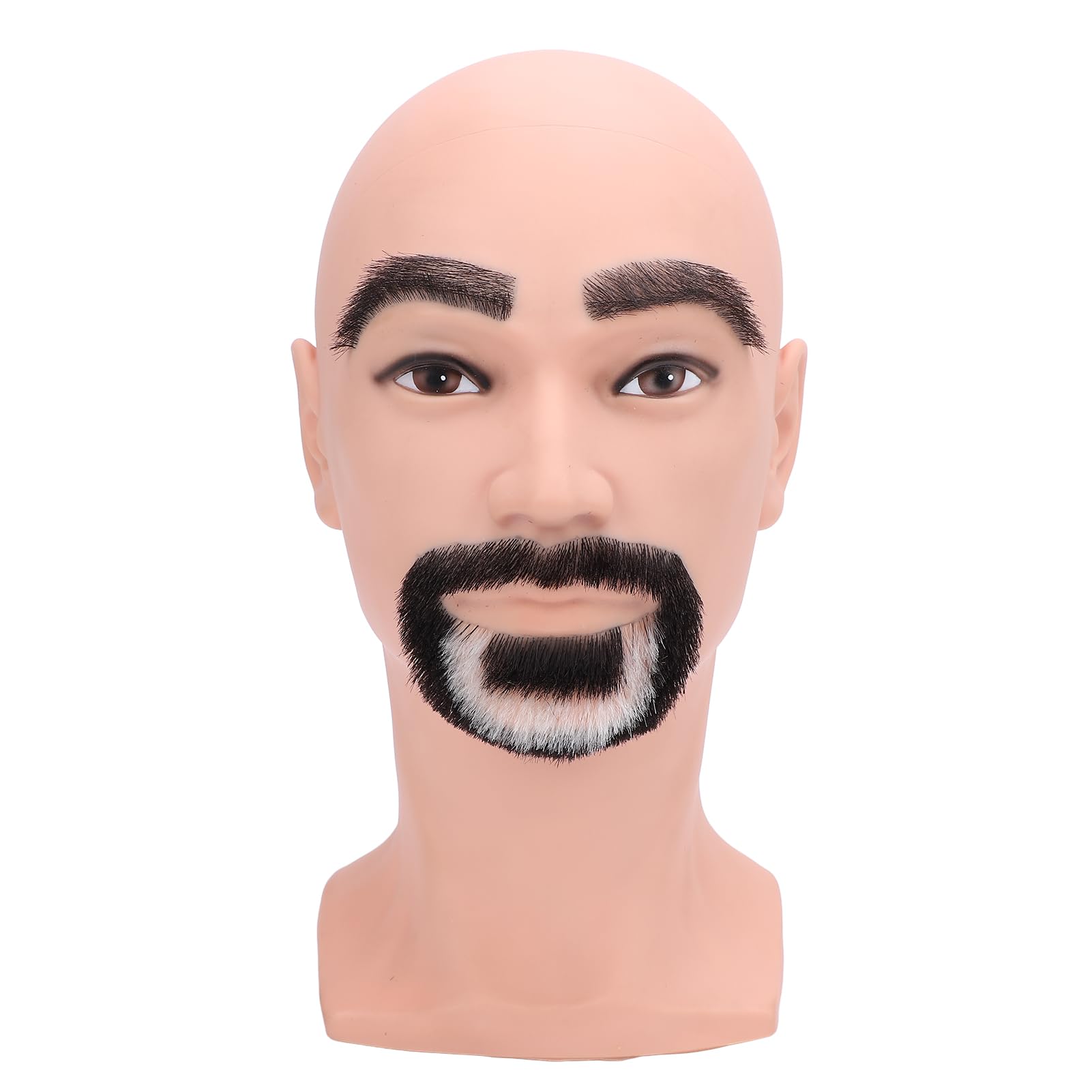 Pongnas Männlicher Friseur-Mannequin-Kopf, Harz-PVC-Kopfmodell mit Bart für das Trimmen von Übungs-Styling-Training