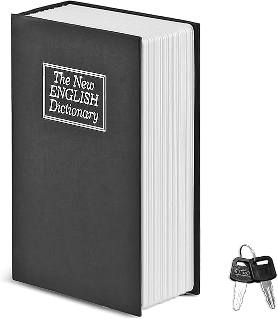 ALLOMN Book Safe with Combination Lock, Dictionary-shaped Money Box Hidden Secret Security Lock-up Piggy Bank with Keys for Coins Cash Money Jewellery