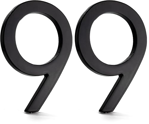 Miniatura 24 de Montague Metal Products MHN-04-F-BA1-6 Números de casa de dirección flotantes modernos de aluminio cepillado sólido, 4 pulgadas, aluminio cepillado