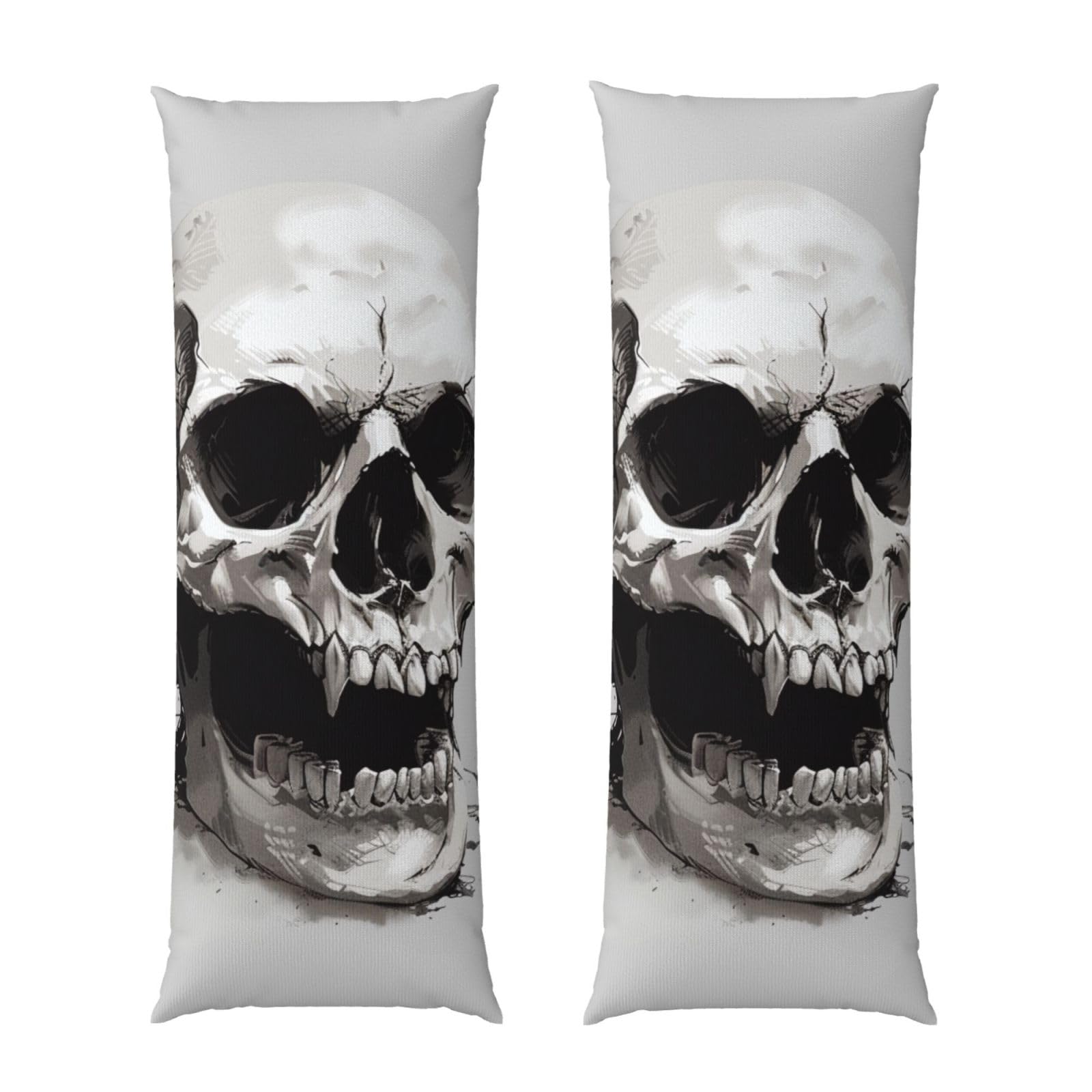 Body Pillow Cover 20x54 Inch, Horror Skull Print Long Lumbar Pillow Case with Zipper Long Body Pillowcase Decorative for Bed Sofa Bedroom