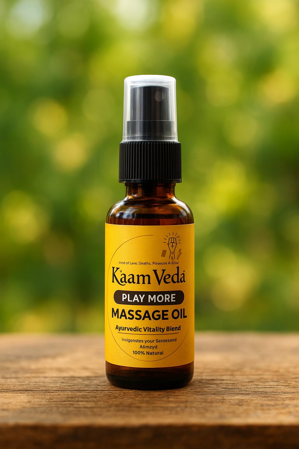 Men's Massage Oil | Ayurvedic Vitality Blend for Energy, Strength & Performance | 100% Natural Herbal Body Oil for Men | No Chemicals | Pure Ayurvedic Formula (30ml)