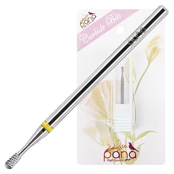 PANA 3/32" Shank Size - Small Pear Shape Silver Carbide Bit Extra Fine Grit - Nail Drill Bit for Manicure Dremel Machine