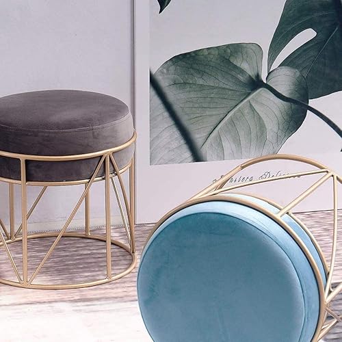 Miniatura 3 de Footstool Small Round Stool Stackable Ottoman Foot Rest for Living Room, Vanity, Dorm, ApartmentWhite-Style