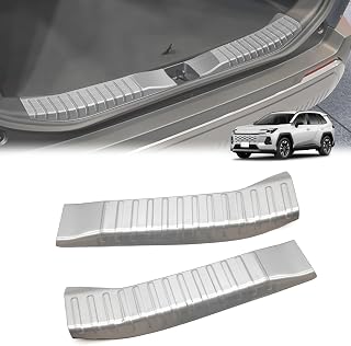 新型RAV4 適応 リアバンパープレート 60系 ラゲッジスカッフプレート 荷物積載 リアバンパーガード 傷止め 汚れ防止 シルバー