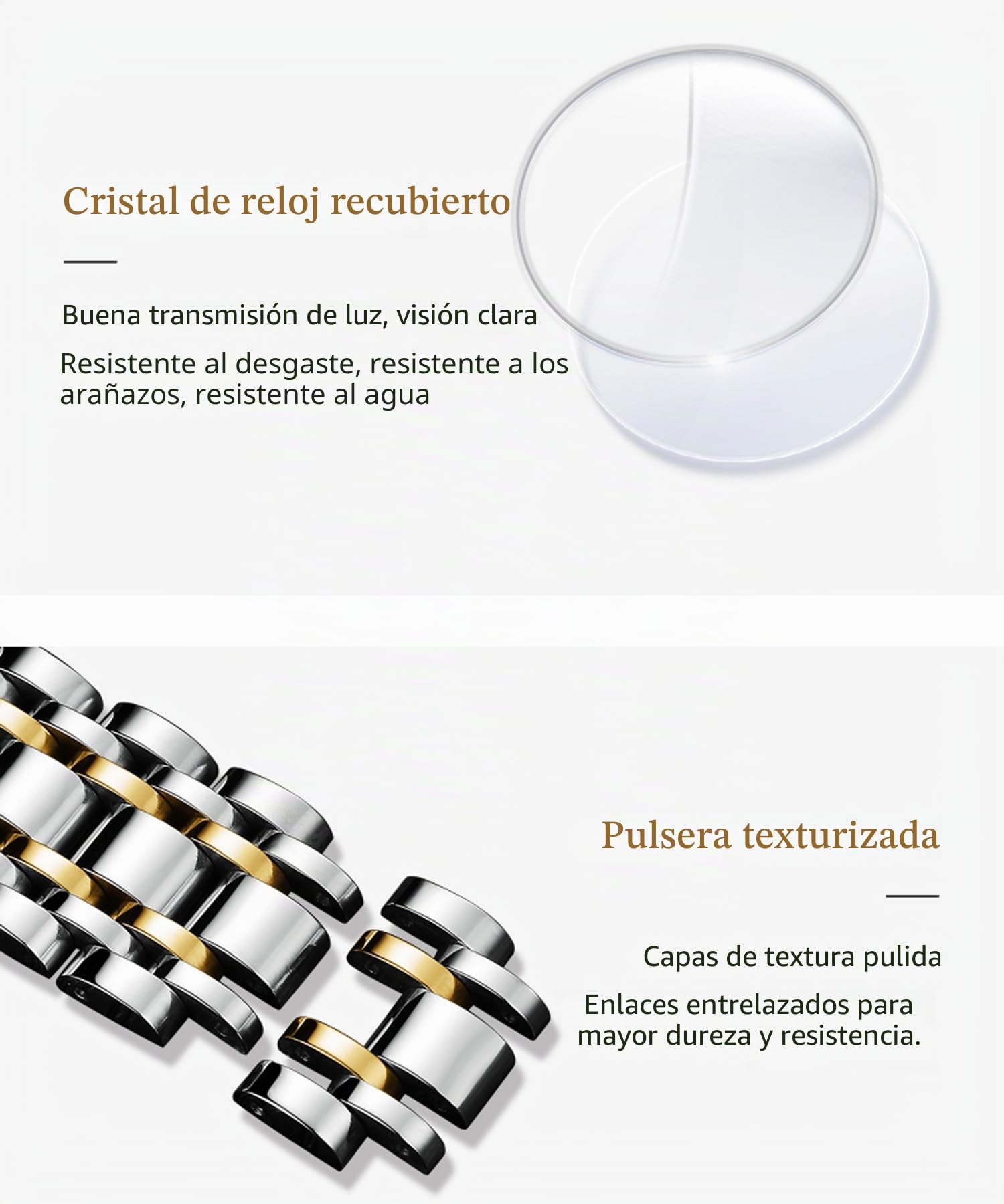 OLEVS Juego de Relojes para Parejas con Cuerda automática mecánica automática para Hombres y Mujeres, Luminoso, Impermeable, de Acero Inoxidable