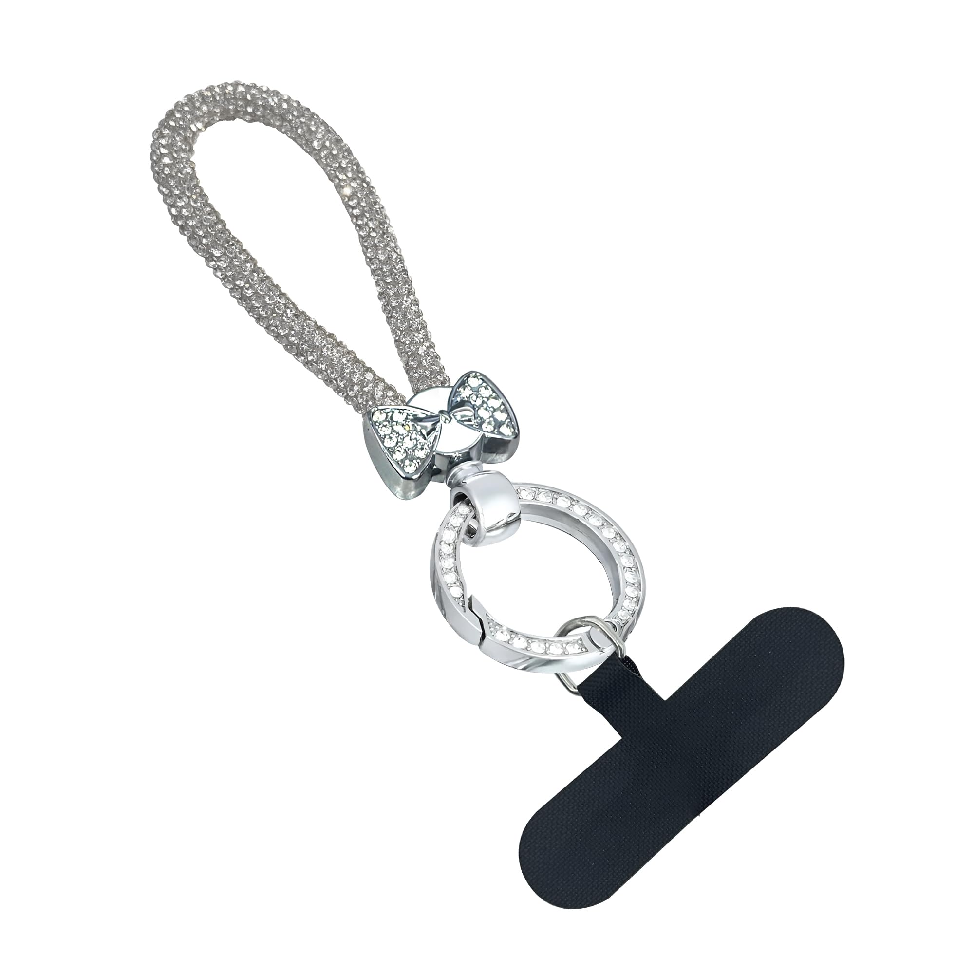 prolet bow design diamond finish mobile phone thumb lanyard – strong, comfortable & stylish hand strap, anti-drop finger grip strap, wrist strap holder compatible with all smartphones