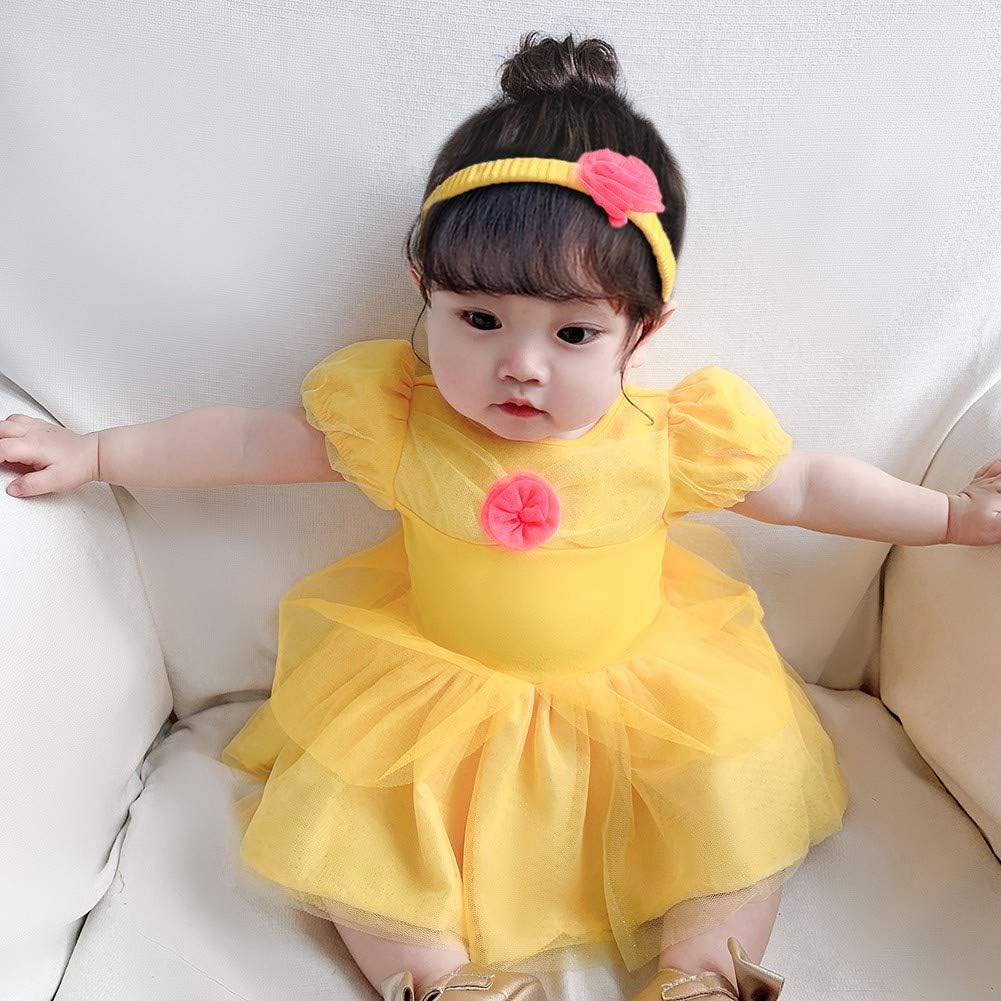 Baby Girls Christmas Halloween Costume Princess Party Birthday Romper Tutu Dress w/Headband