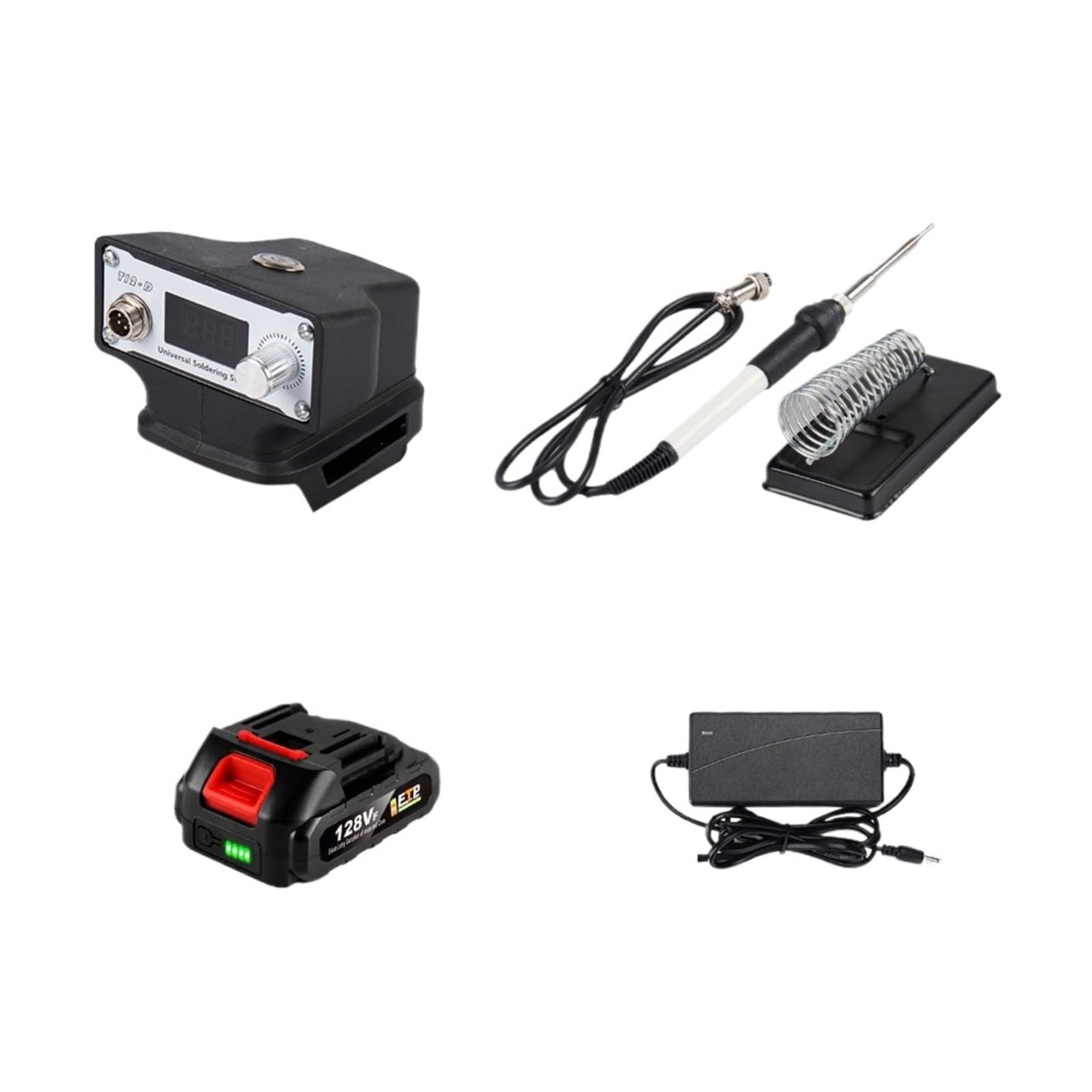 Kit De Soldador Eléctrico Digital 480 ℃ For Batería 18V, Temperatura Ajustable, Punta Lápiz Sin Plomo, Herramienta Calentamiento Rápido Calentamiento Preciso(1 Battery)