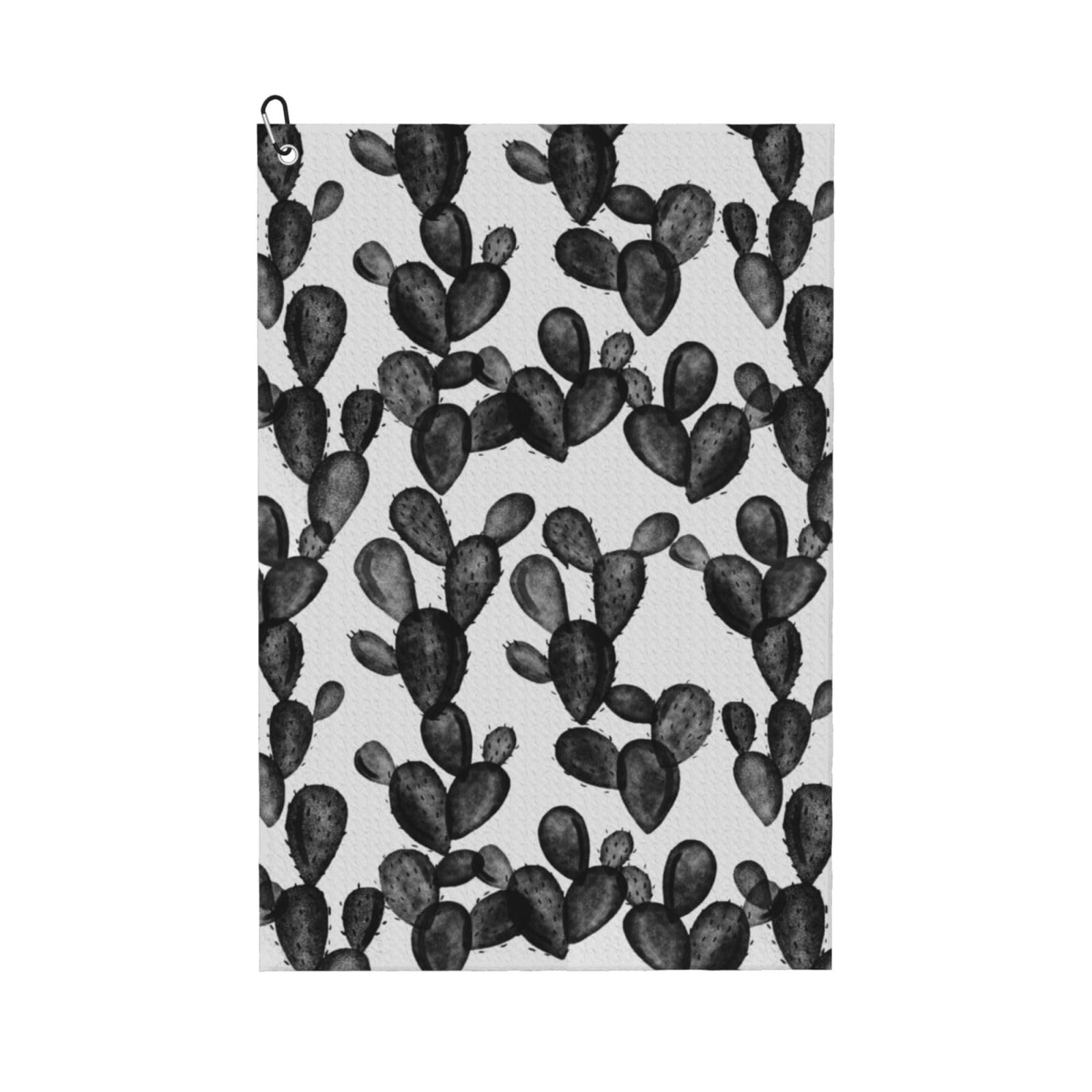 Hnnkloy Paddle Cactus Blackest Black, 16x24 in Portable Waffle Golf Towels with Carabiner Clip for Golf Bag