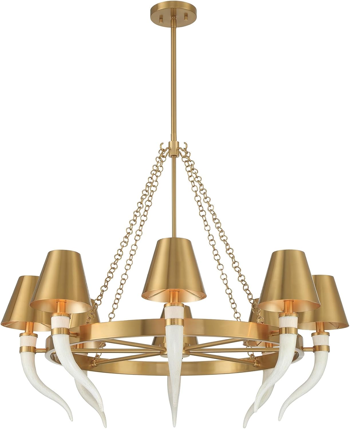 Savoy House 1-6306-8-322 Hearne Traditional Metal Chandelier by Dann Foley, 8-Light 480 Total Watts, 31" H x 36" W, Warm Brass