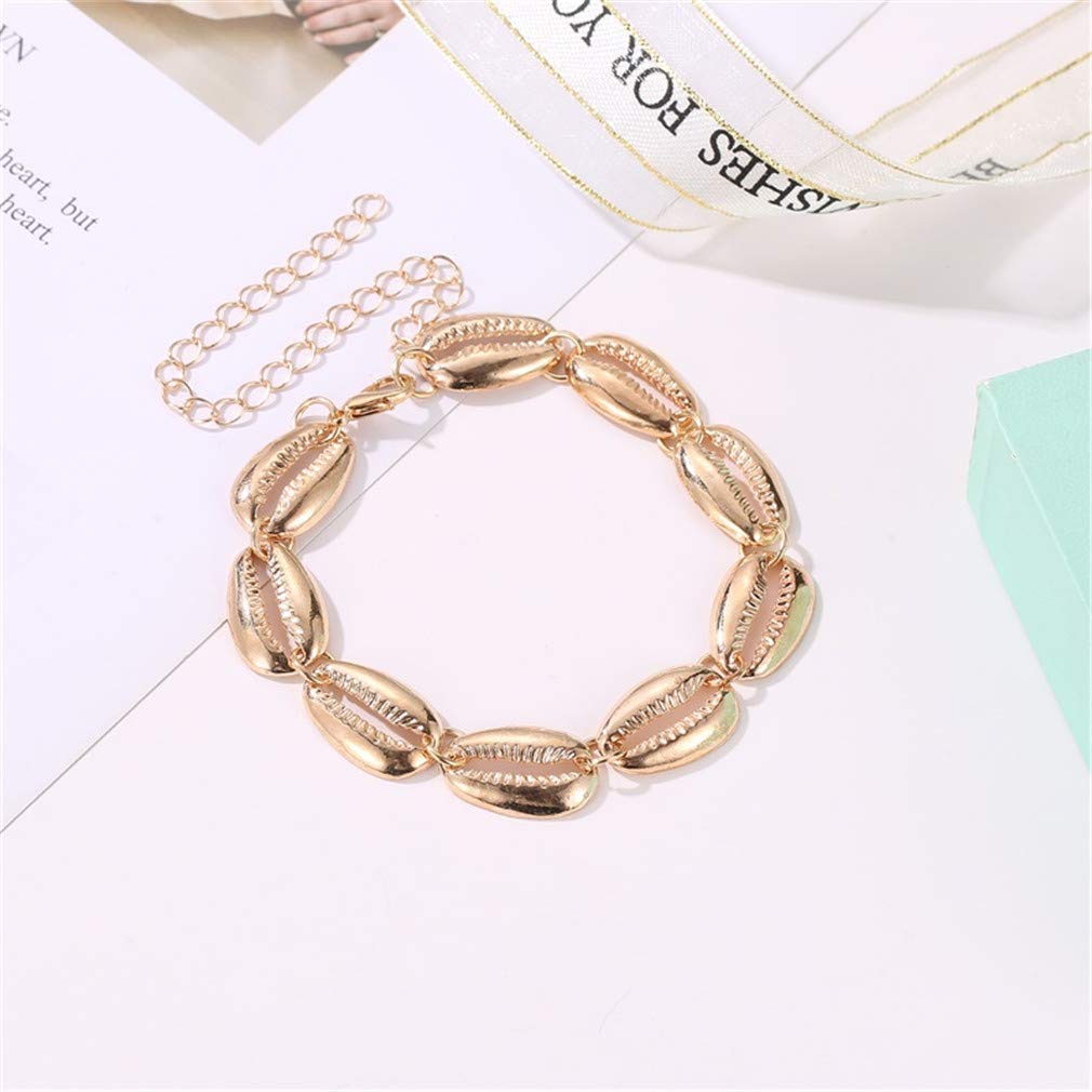 Tobillera de Playa, Cadena de Tobillera de Concha, Pulsera Ajustable, joyería de Cadena de pie de Playa Bohemia de Verano, Oro Duradero y práctico