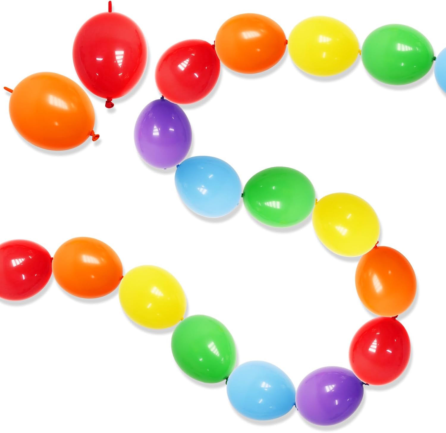 6 Inch Rainbow Linking Balloons, 120Pcs Quick Link Balloons Garland & Arch Kit for DIY Balloon Wall, Multi Color Balloons Party Decorations for Wedding Engagement Birthday Baby Shower Bridal Shower