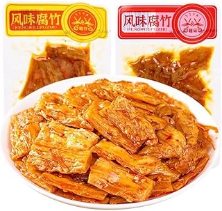 香辣蒜蓉腐竹下饭菜 蔬菜零食 拌面腐竹 辣条麻辣ガーリック豆腐スライス、サイドメニュー、野菜スナック、麺豆腐スライス、麻辣条状スナック、レジャー食品、菜食、即席健康栄養食品、おいしい中国式スナックギフト休闲食品 纯素食 即食健康营养食品 豆腐・納豆 美味中式零食礼品 風味豆腐中華食材の中華料理 (スパイシー,5袋)