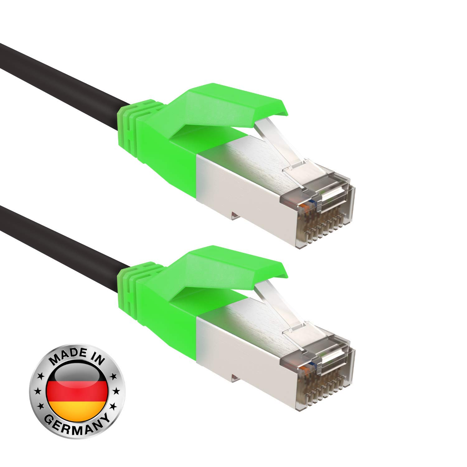 AIXONTEC 2x 30 m CAT 6 Netzwerkkabel Grün nach leuchtendes RJ45 LAN Kabel Gigabit Ethernetkabel Gigabitkabel Patchkabel Kat 6 1000 Mbit