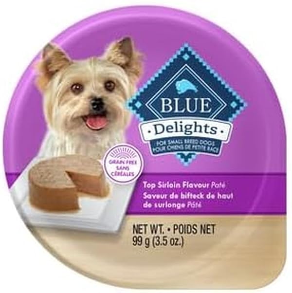 Blue Buffalo Delights Natural Adult Small Breed Wet Dog Food Cup, Top Sirloin Flavor in Savory Juice 3.5-oz (Pack of 12) by Blue Buffalo - Used condition - CA$17.96