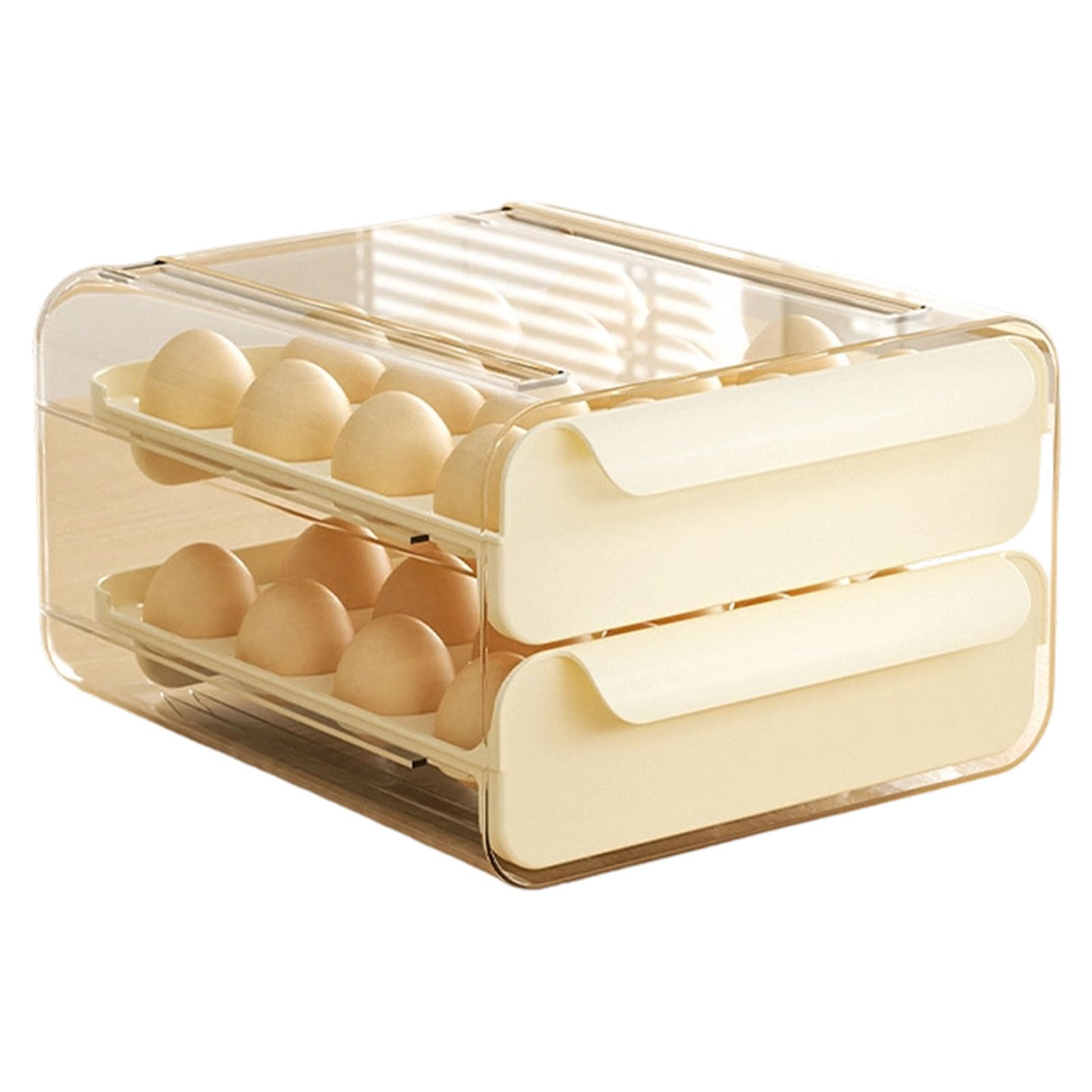 Compartment Eggs Holder for Organized Storage Sturdy Materials Easy Cleaning Space Saving Refrigerator Box Kitchen Storage Box