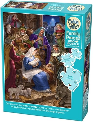 Cobble Hill Family Piece's 350 Puzzle  Noche Santa  Muestra de póster incluido