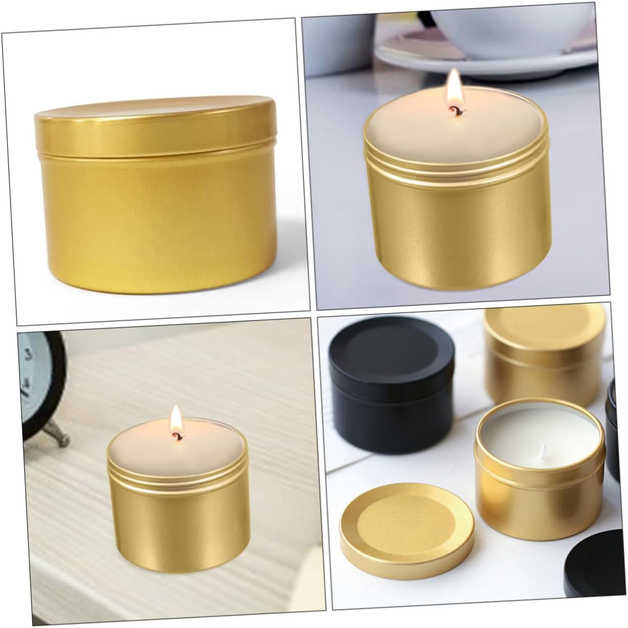 EXCEART 20pcs Aluminum Alloy Candle Containers for Projects Travel Storage Jars for Tealight and Decorative Candles and Portable Design for Crafting Supplies