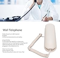 Vista 3 de Teléfono con cable fijo, teléfono de pared multifunción Plug and Play para el hogar para el hotel (blanco)