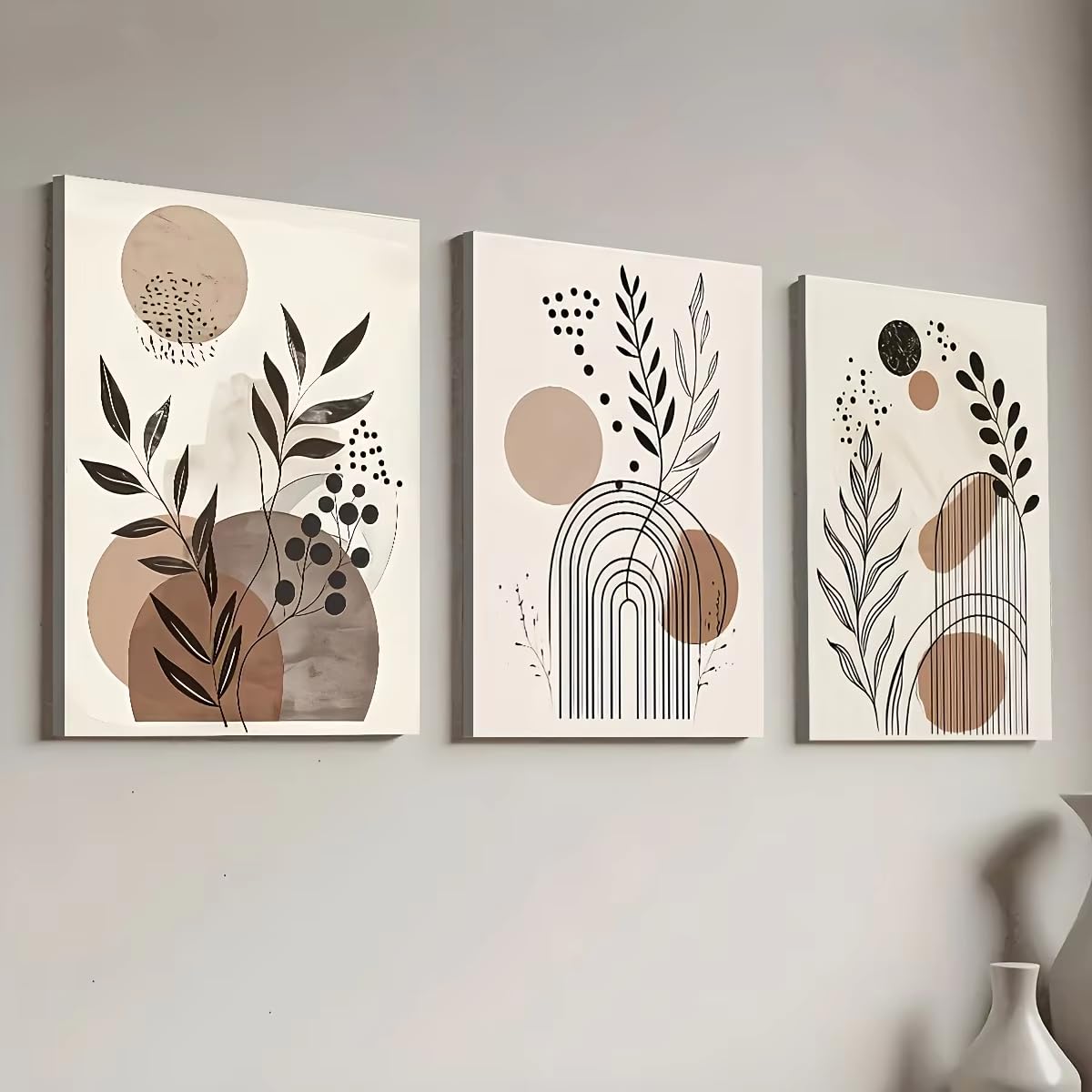 AEFOUU 3pcs Bohemian Modern Fashion Abstract Art Print Canvas Paintings Home Decor Wall Art Living Room Decoration Picture(40x50cm/16x20in/Frameless)