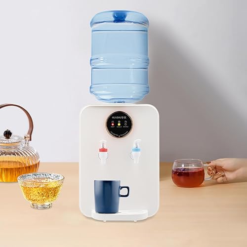 Dispensador de agua de encimera premium, dispensador de agua calientefría, dispensador de agua de carga superior (blanco)