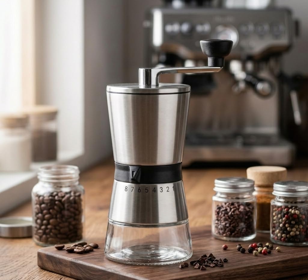Suinga Molinillo Manual Para Café Pimienta Y Cacao | Acero Inoxidable Resistente | Precisión Y Versatilidad En Cocina