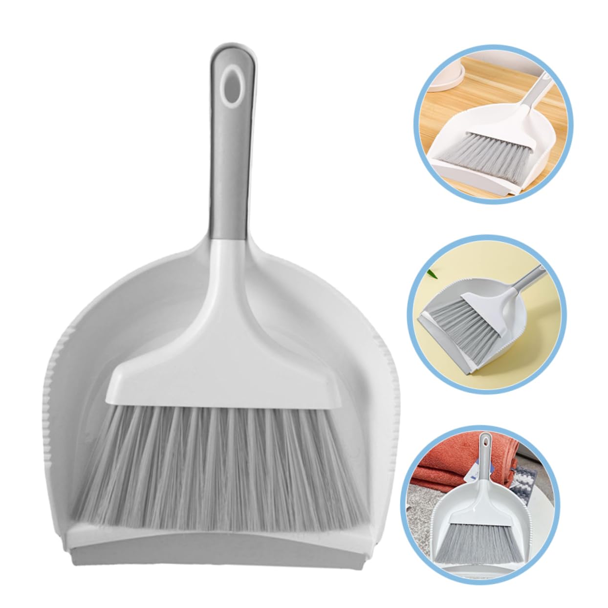 Beavorty 1 Set Hand Broom with Dustpan Mini Air Vent Cleaning Brush Desktop Car Vent Cleaner Detail Brushes Car Detailing Multi-Function Whisk Broom Detailing Cleaning Tool Grey