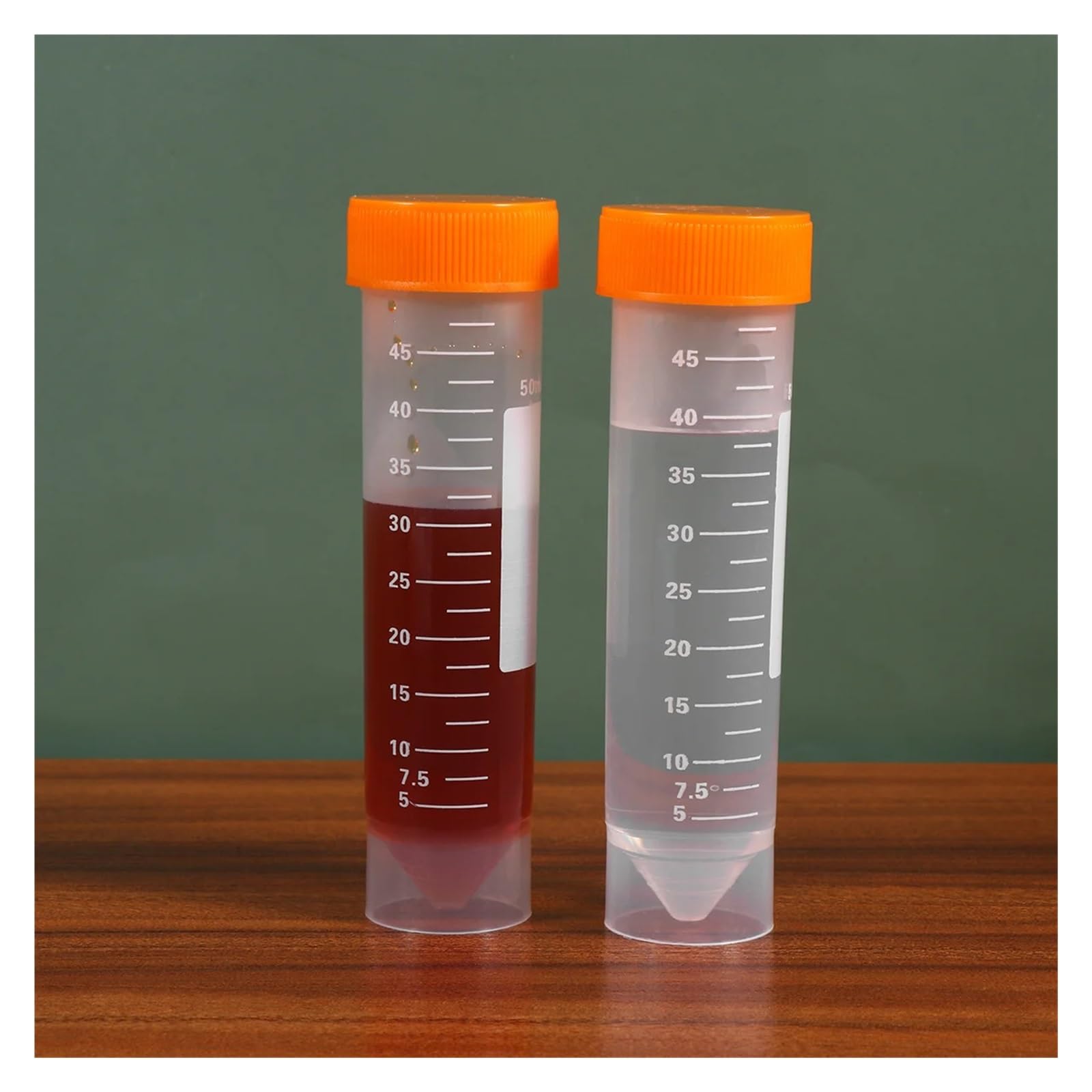 50pcs Centrifuge Tube Laboratory Use Professional Grade Tubes With Scale Markings Screw Port Flat Bottom Structure Plastic