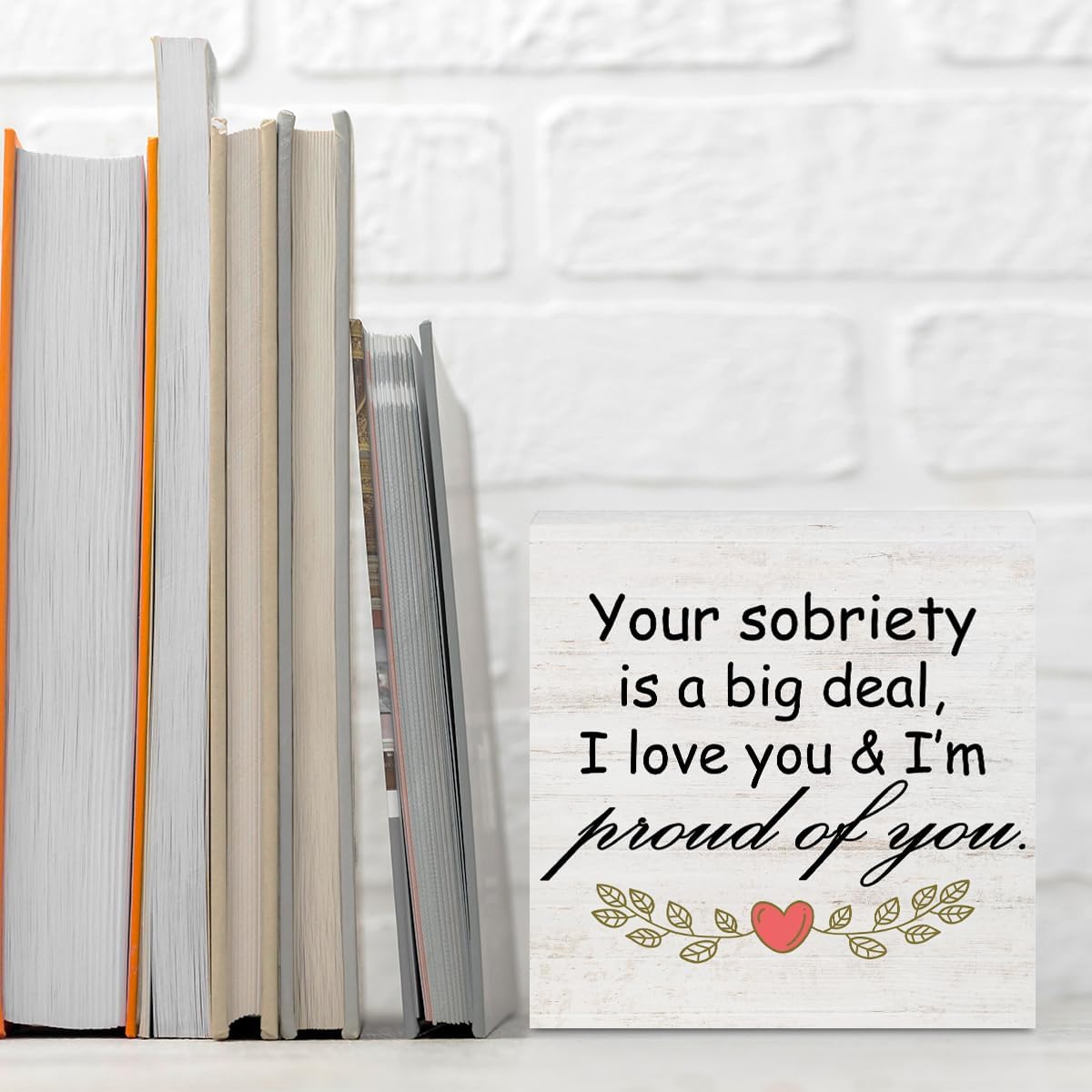 Sobriety Gifts for Women Wood Box Sign - Your Sobriety is a Big Deal, Encouraging Recovery Gifts Accessories Wood Plaque, Motivational Gifts for Women Woods Table Decorative Signs for Office Home Dorm - Image 3