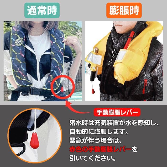 Solas 腰巻救命胴衣　ライフジャケット　手動式　桜マークなし 楽天市場】【15％OFFクーポン配布中】 AQUATEX ライフジャケット