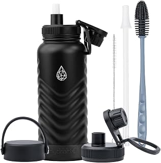 24 oz Insulated Stainless Steel Water Bottle With Straw & Spout Lids