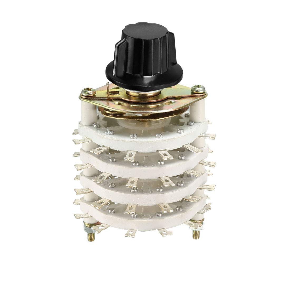 Uxcell 4P5T 4 Pole 5 Throw Rotary Switch With Knob - 2 Deck Band Channel Selector For Radios, CNC Controls & Electronics