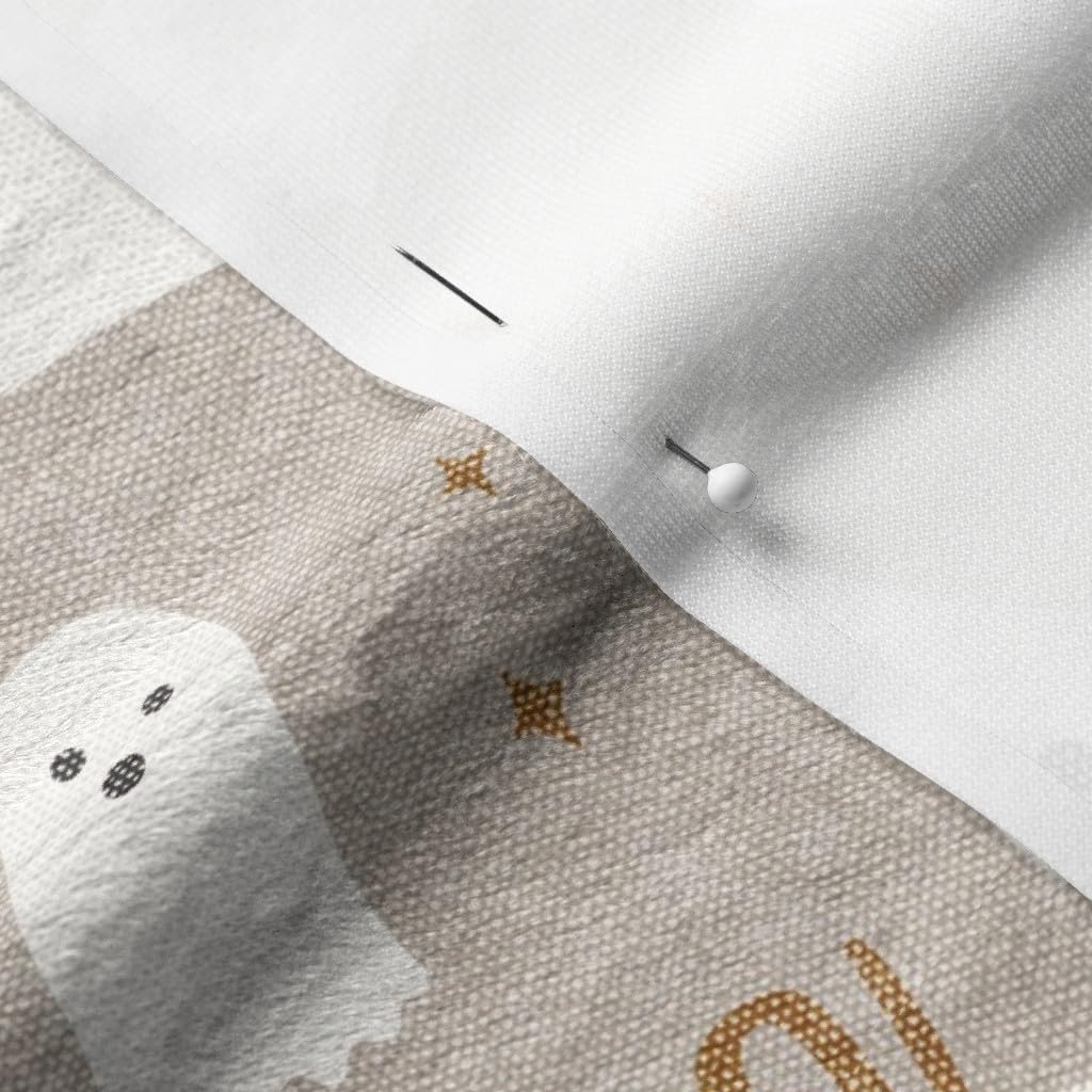 Spoonflower Fabric - Ghost Halloween Cute Kids Children Neutral Boho Printed on Minky Fabric by The Yard - Sewing Baby Blankets Quilt Backing Plush
