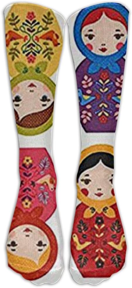 Russian Matryoshka Nesting Dolls Bright Comfortable Knee High Graduated Compression Socks For Women And Men,Knee High Athletic Socks