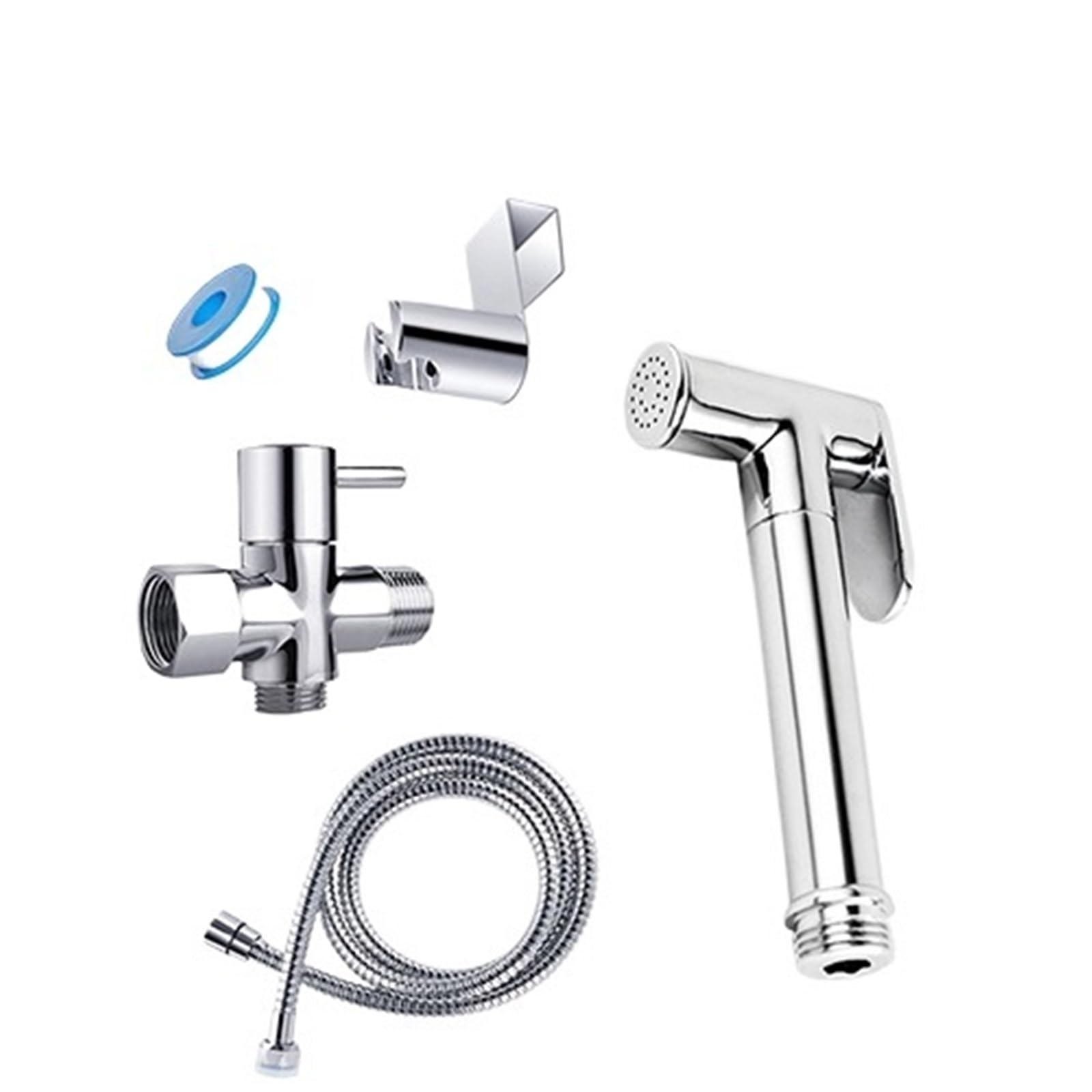 Kit spruzzatore for bidet portatile in ottone cromato