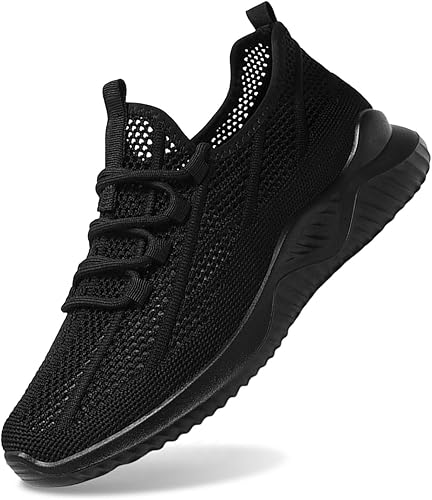 GYCF Herren Thermo Sneaker Winter - Rutschfeste Walkingschuhe Schwarz 42EU