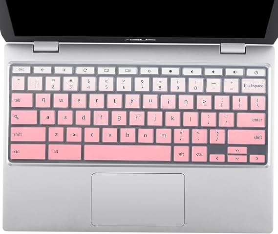 Keyboard Cover for 14 ASUS Chromebook CX1/C434 C434TA 2-in-1 Touchscreen, C302 C302CA, C423/C425TA/C433TA/C523NA Chromebook Skin - Gradient Pink