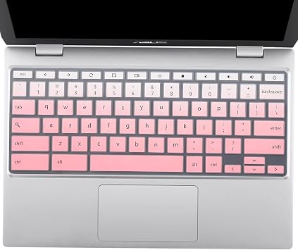 Keyboard Cover for 14 ASUS Chromebook CX1/C434 C434TA 2-in-1 Touchscreen, C302 C302CA, C423/C425TA/C433TA/C523NA Chromebook Skin - Gradient Pink