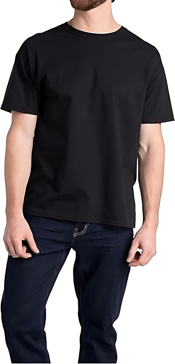 10pcs Mens Classic Crew Neck T-Shirts Soft Cotton Blend Short Sleeve Tee Machine Washable Casual Wear & Everyday Comfort - Image 2