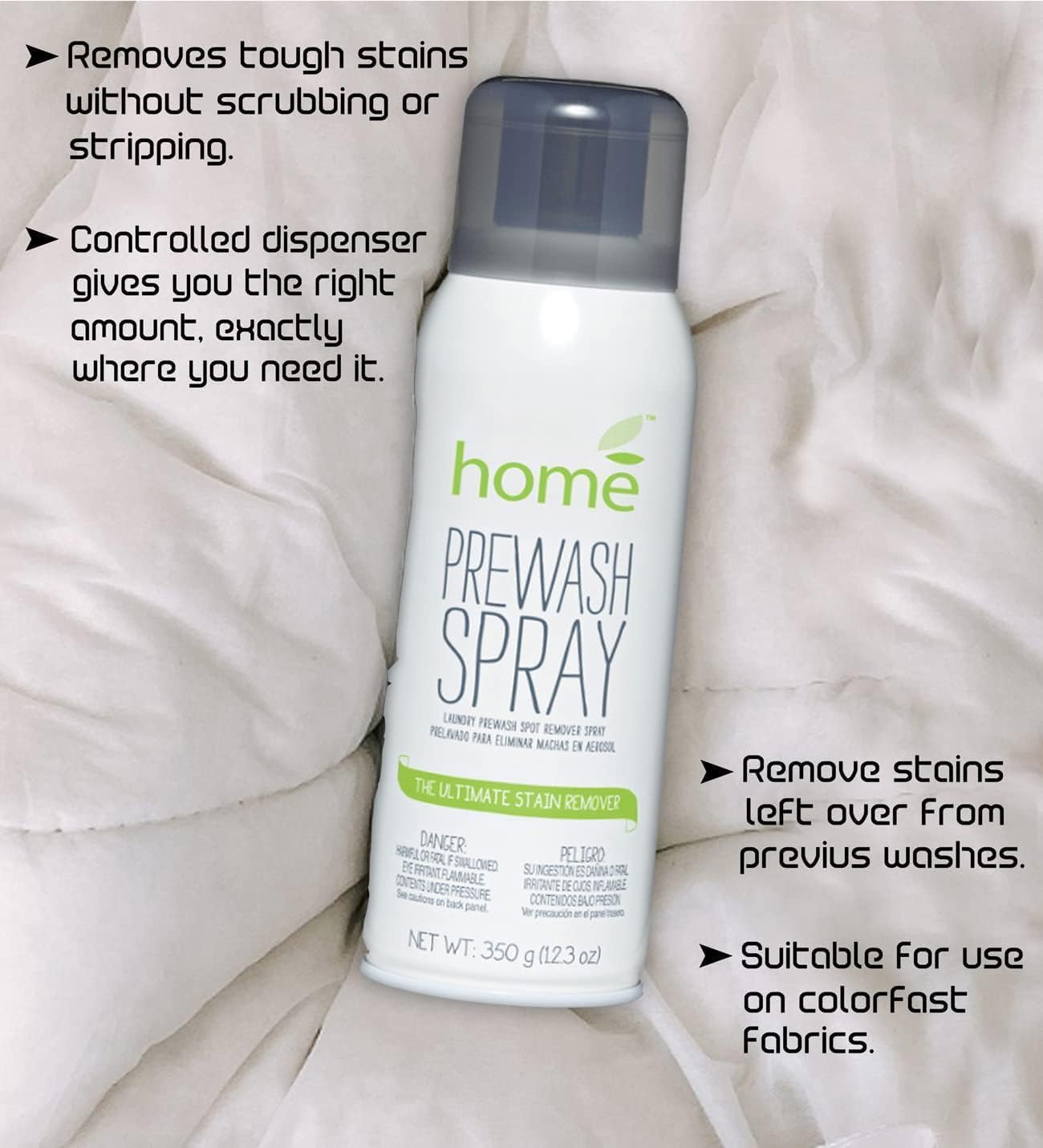 Laundry Prewash Spray Aerosol 3 Pack,Powerful Ultimate Tough Stain Remover for Favorite Color-Fast Fabric & White Shirts/Clothes w/o Scrub/Soak,Get Rid of Grease/Ink/More w. Right Amount Controlled