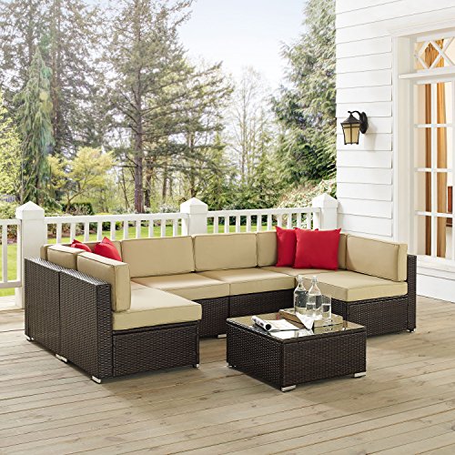 Crosley Furniture Ko70146-Br Sea Island Sectional Set, Khaki #TOP3