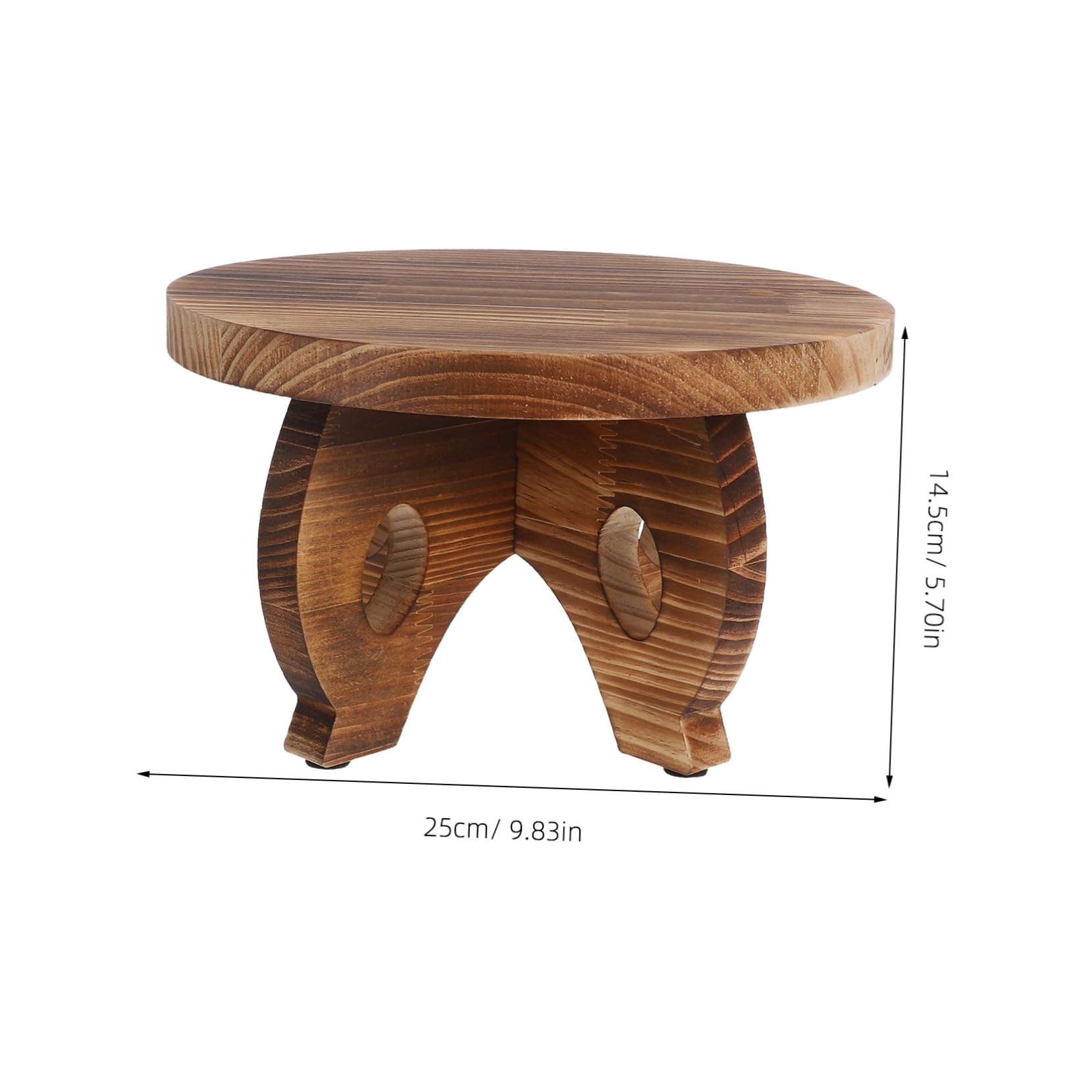 Soporte Redondo de Madera para Macetas, Base Marrón de Estilo Rústico | Plantas y Tiestos, Textura Natural, Montaje Sencillo, Uso en Salón y Cocina