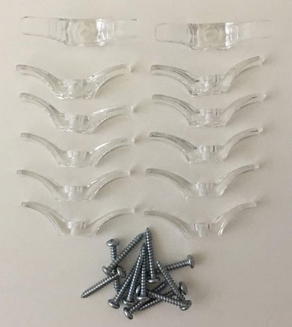 Qty. 12 Window Blind Cord Cleats Clear with Screws. Blinds - Shades - String, by Amazing Drapery Hardware