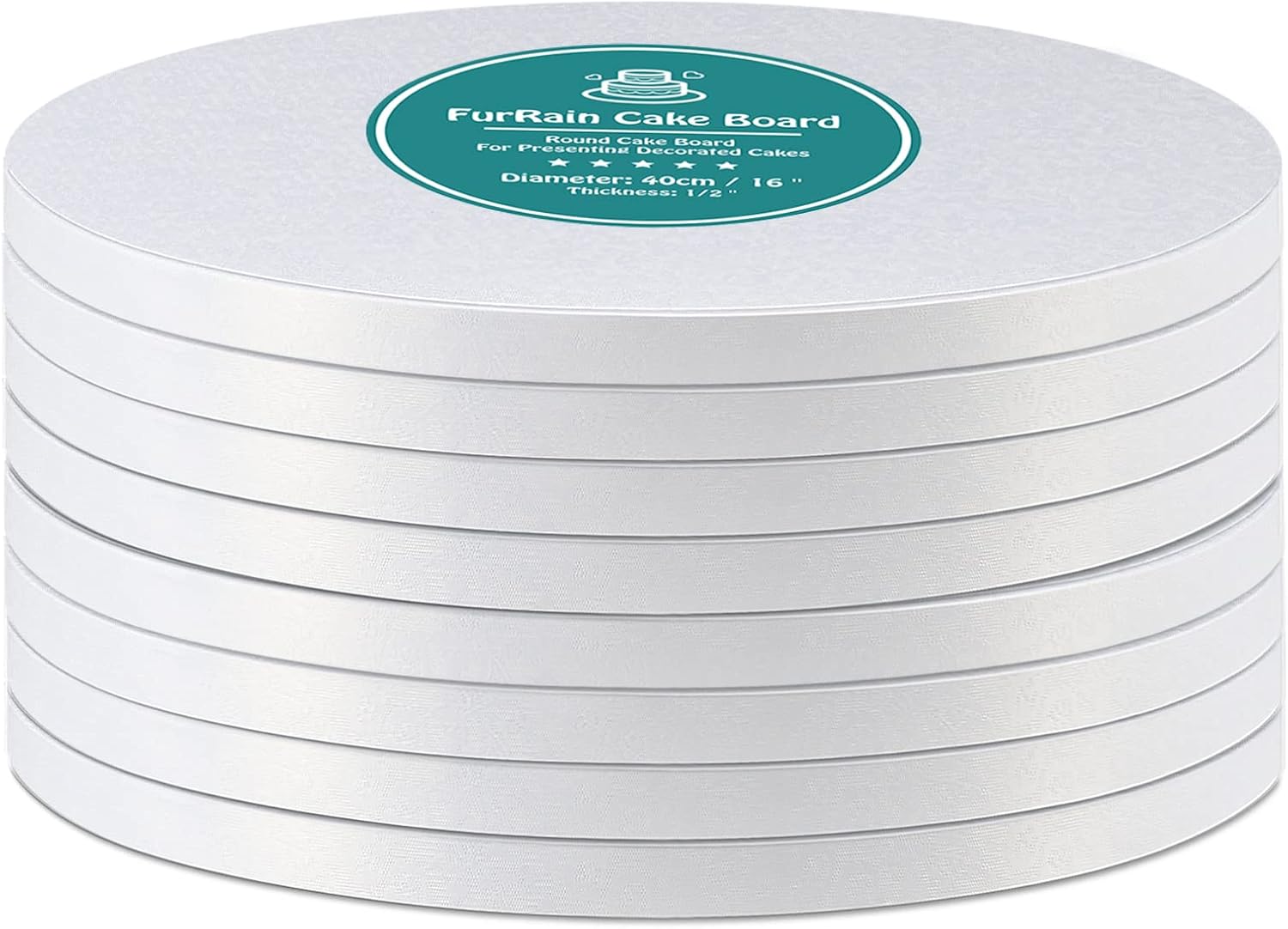 Amazon｜ケーキドラム ラウンドホワイトケーキボード 厚さ1/2インチの滑らかなエッジ マルチティアード バースデーパーティー ケーキ