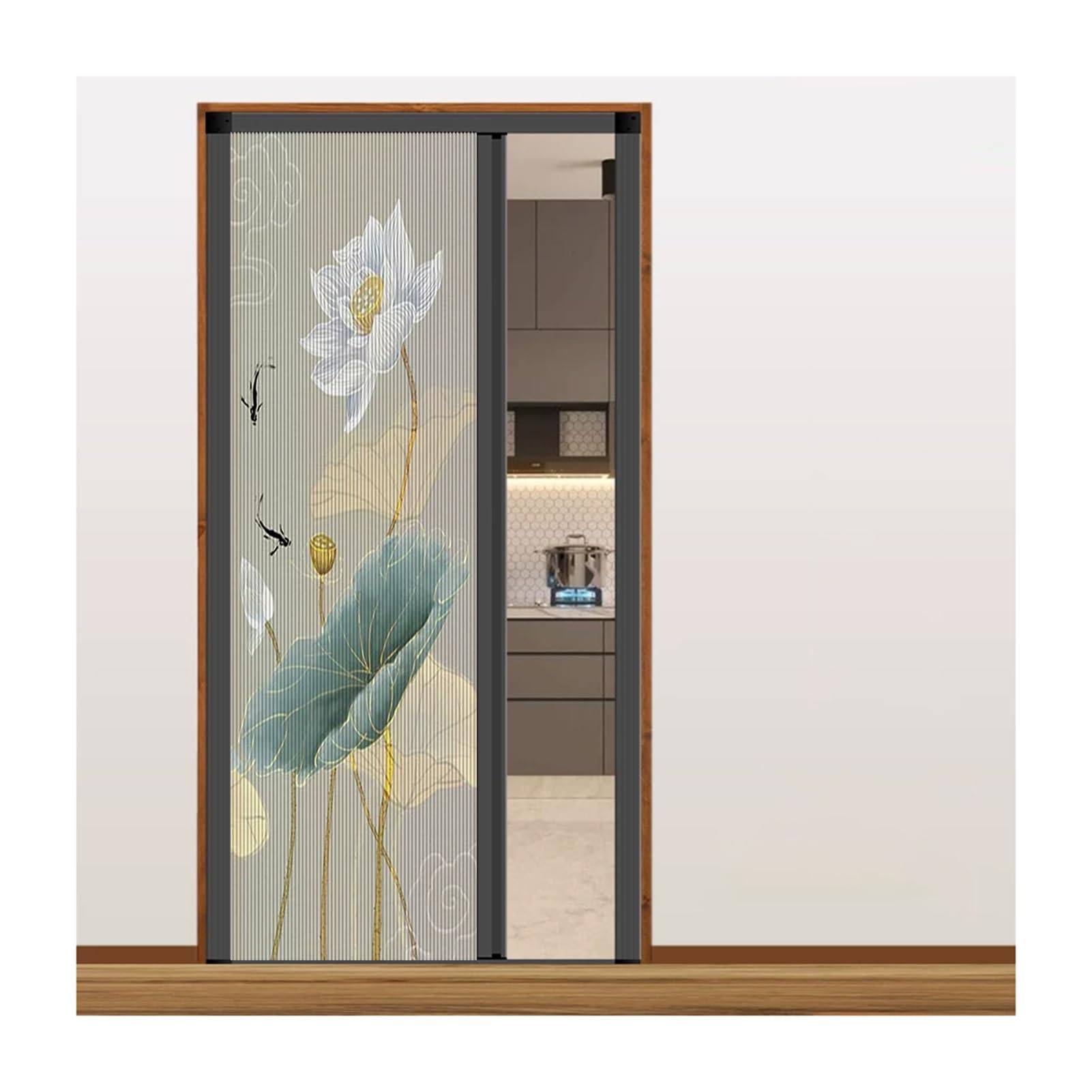 Renter Friendly No Drill Accordion Door, Honeycomb Fabric Partition, Waterproof Sliding Door for Rental Closet Shower Tiny Pantry(Grey Frame,80x200CM)