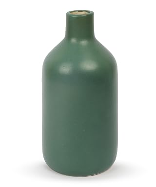 SPHINX Ceramic Stoneware Decorative Vase, Bottle Shape Ceramic Vase, Flower Vase, Pampas Grass Vase, Vase for Money Plant Live Plants, Vase Home Decor Centrepiece, Office or Gifts - 15cm - Green